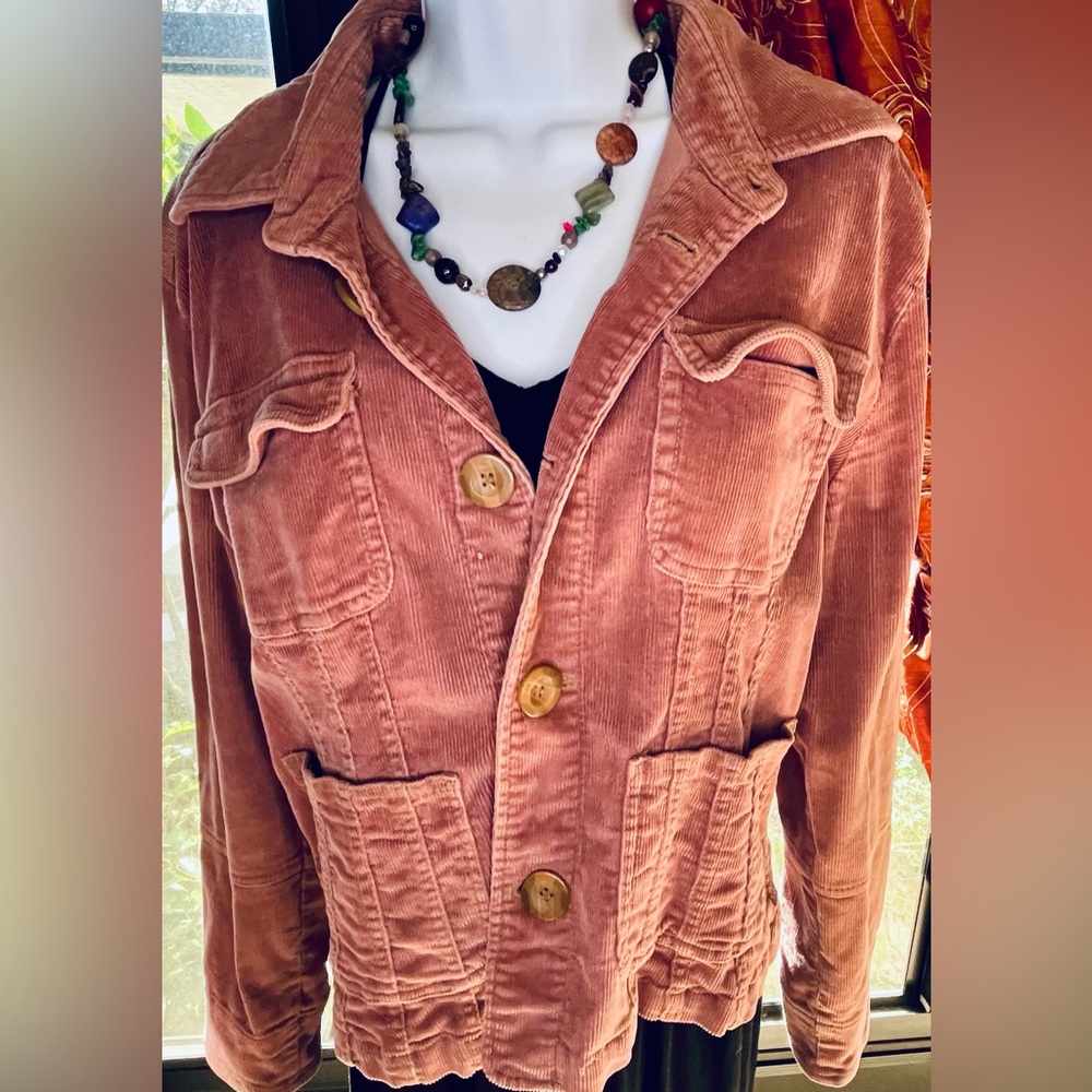 Tulle Women's Corduroy Utility Jacket in Pink